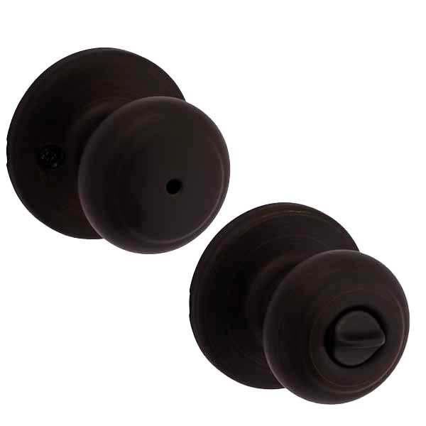Kwikset: Cove Privecy Door Knob with Round Rose Satin Black Finish